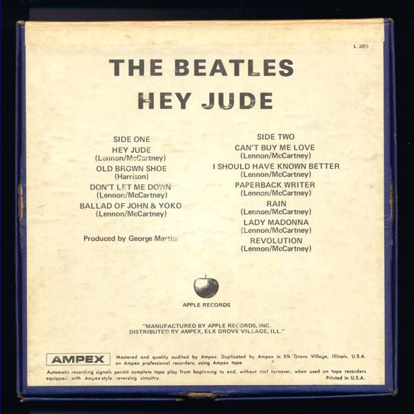 The Beatles : Hey Jude (Reel, 4tr Stereo, 7" Reel, Comp)