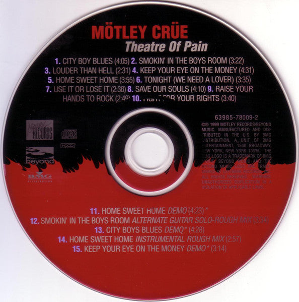 Mötley Crüe : Theatre Of Pain (HDCD, Album, Club, RE)