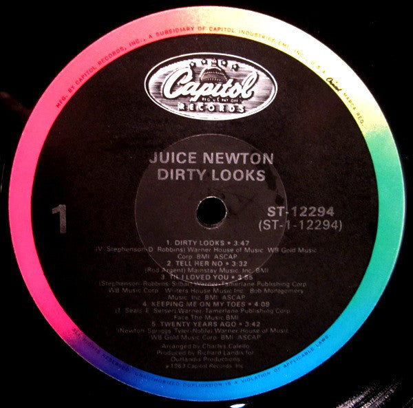 Juice Newton : Dirty Looks (LP, Album, Jac)