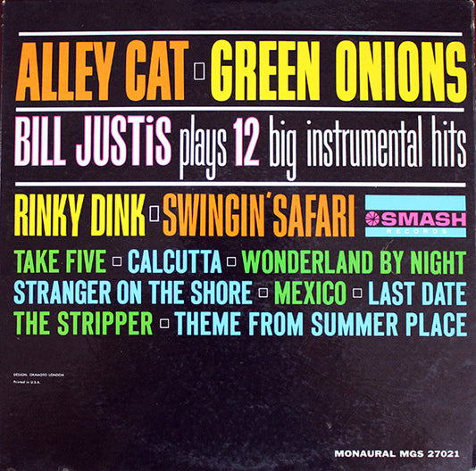 Bill Justis : Alley Cat / Green Onions: Bill Justis Plays 12 Big Instrumental Hits (LP, Album, Mono)