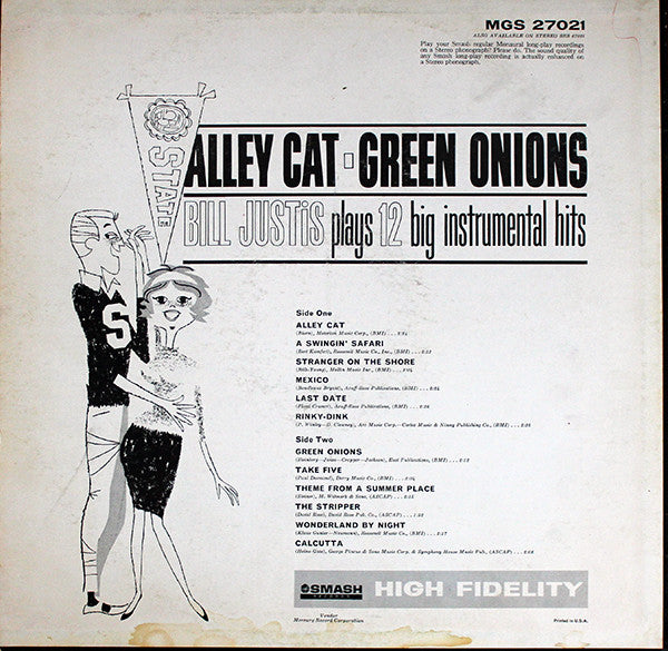 Bill Justis : Alley Cat / Green Onions: Bill Justis Plays 12 Big Instrumental Hits (LP, Album, Mono)