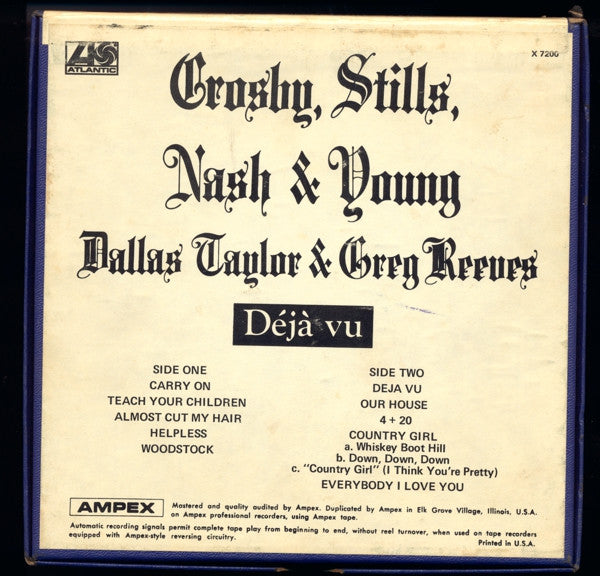 Crosby, Stills, Nash & Young : Déjà Vu (Reel, 4tr Stereo, 7" Reel, Album)