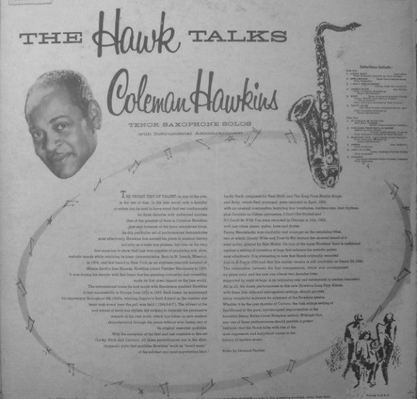 Coleman Hawkins : The "Hawk" Talks (LP, Album, Mono)