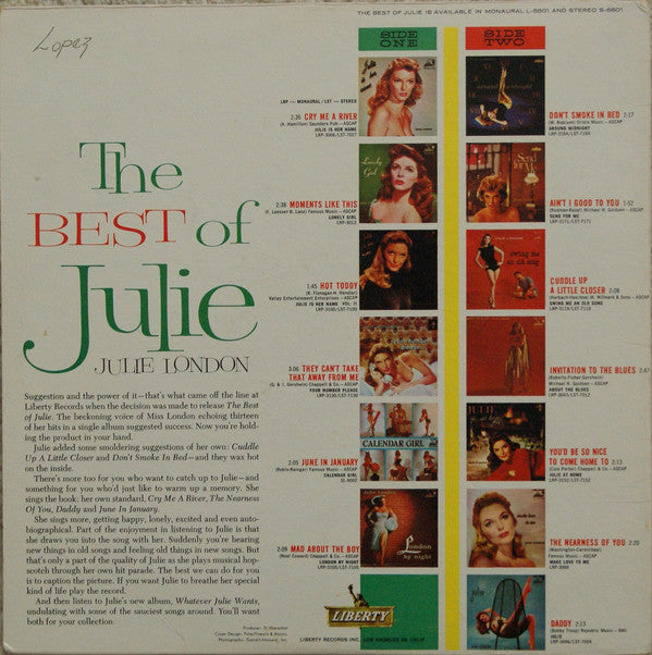 Julie London : The Best Of Julie (LP, Comp, Mono)