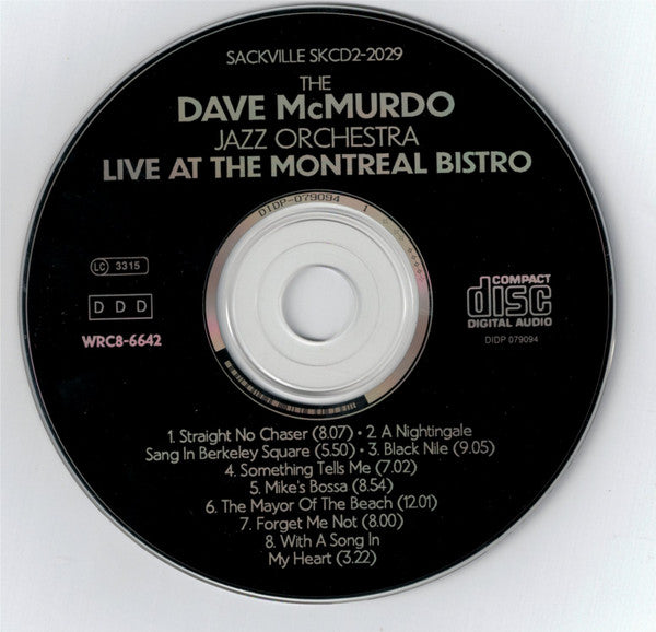 The Dave McMurdo Jazz Orchestra : Live At The Montreal Bistro (CD, Album)