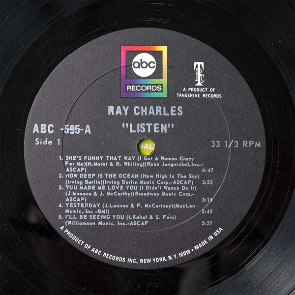 Ray Charles : Invites You To Listen (LP, Album, Mono)