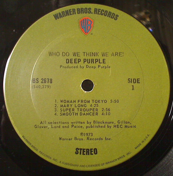 Deep Purple : Who Do We Think We Are (LP, Album, CTH)