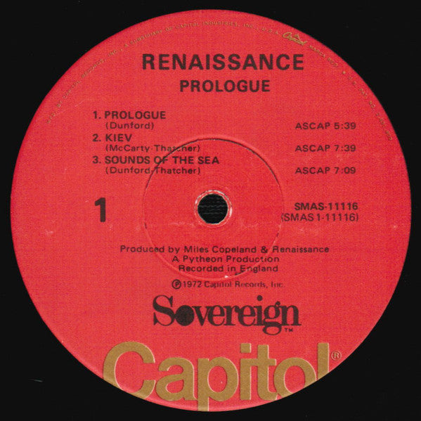 Renaissance (4) : Prologue (LP, Album, Win)