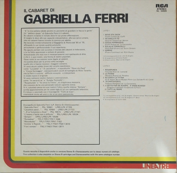 Gabriella Ferri : Il Cabaret Di Gabriella Ferri (LP, Comp)