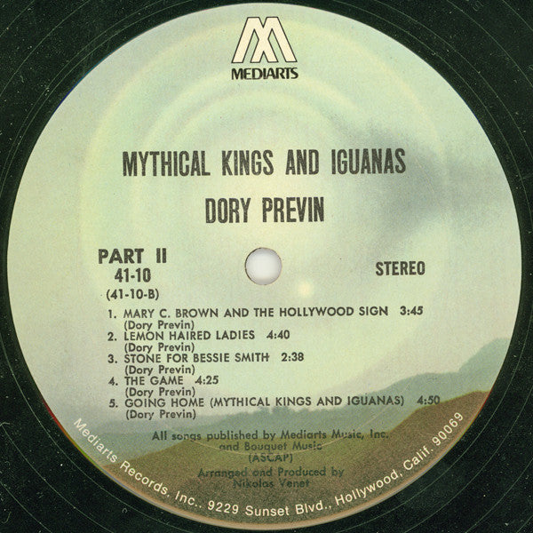 Dory Previn : Mythical Kings And Iguanas (LP, Album, Gat)