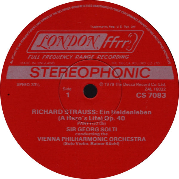 R. Strauss*, The Vienna Philharmonic*, Sir Georg Solti* : Ein Heldenleben (LP, Album)