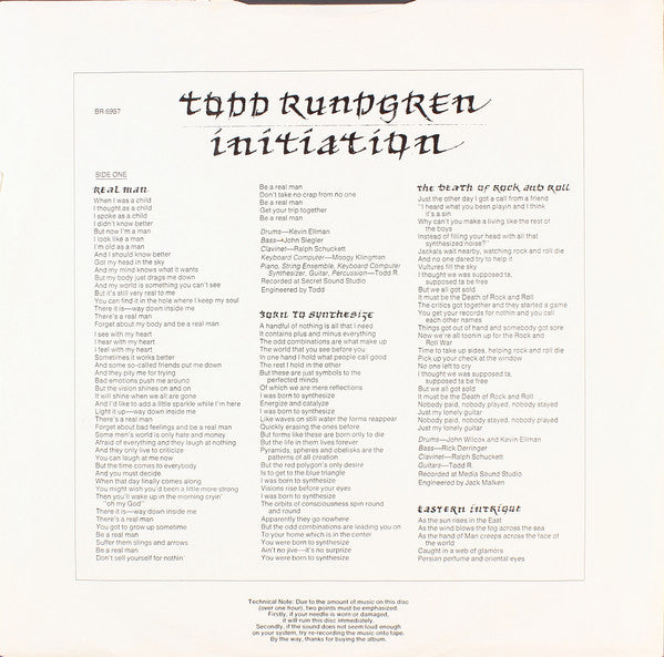 Todd Rundgren : Initiation (LP, Album, Pit)