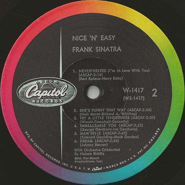 Frank Sinatra : Nice 'N' Easy (LP, Album, Mono, Scr)