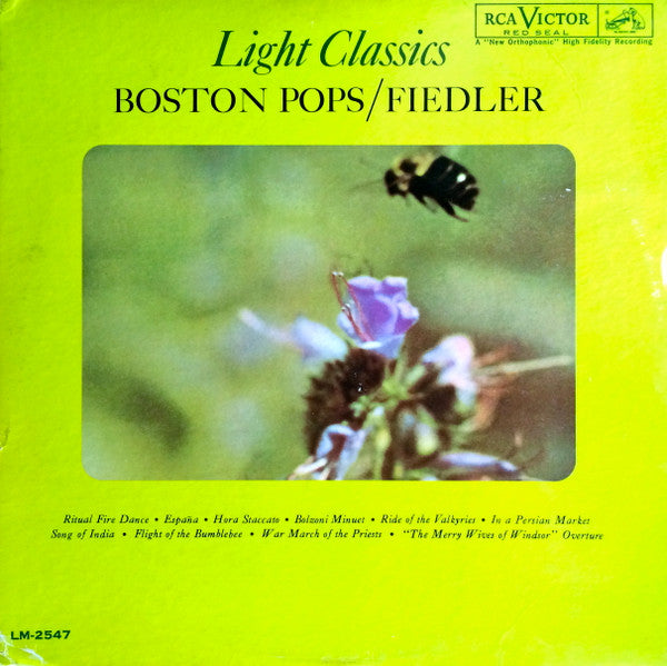 Boston Pops* / Fielder* : Light Classics (LP, Album, Mono, Ind)