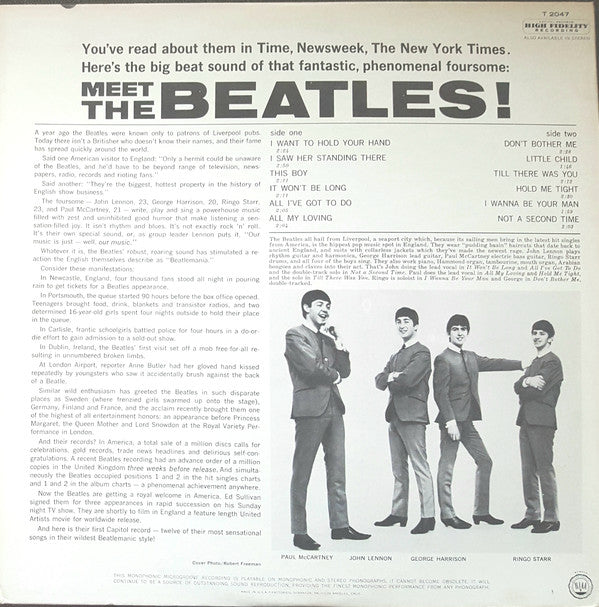 The Beatles : Meet The Beatles! (LP, Album, Mono, Scr)