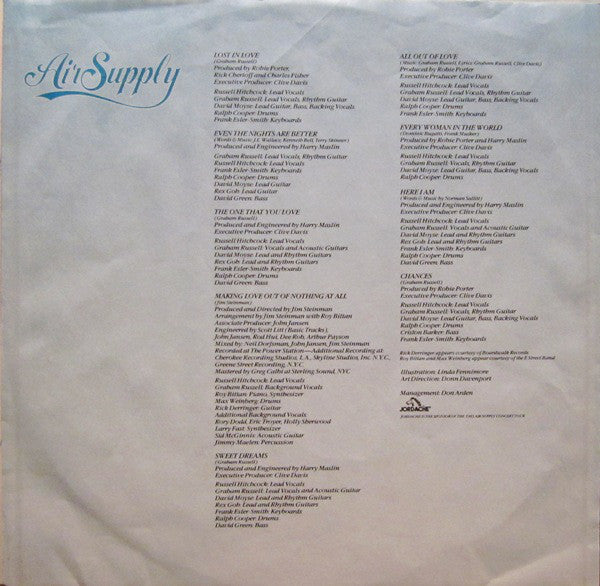 Air Supply : Greatest Hits (LP, Comp, Ind)