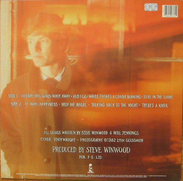 Steve Winwood : Talking Back To The Night (LP, Album, SRC)