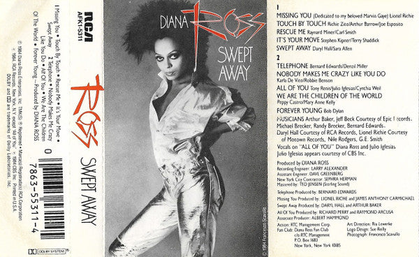 Diana Ross : Swept Away (Cass, Album)