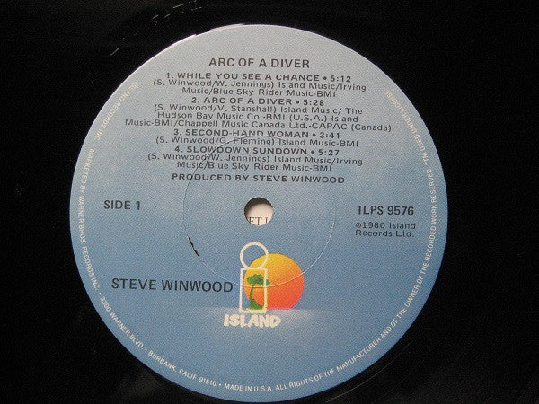 Steve Winwood : Arc Of A Diver (LP, Album, Los)