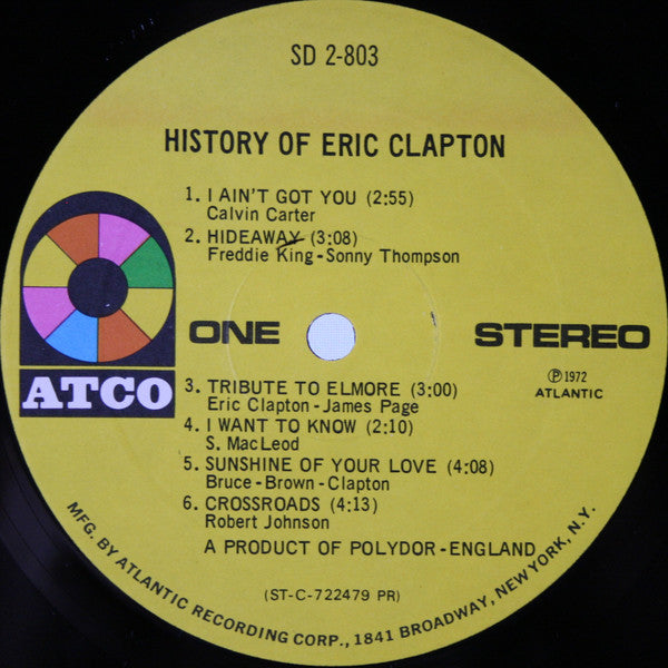 Eric Clapton : History Of Eric Clapton (2xLP, Comp, PR )