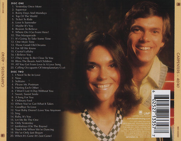 Carpenters : 40/40 (2xCD, Comp, RE, RM)