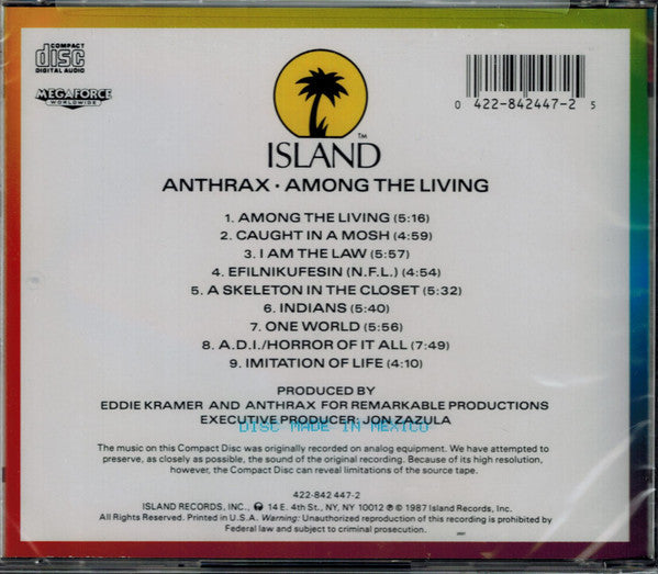 Anthrax : Among The Living (CD, Album, RE)