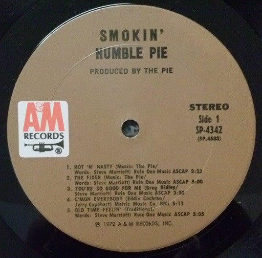 Humble Pie : Smokin' (LP, Album, Pit)