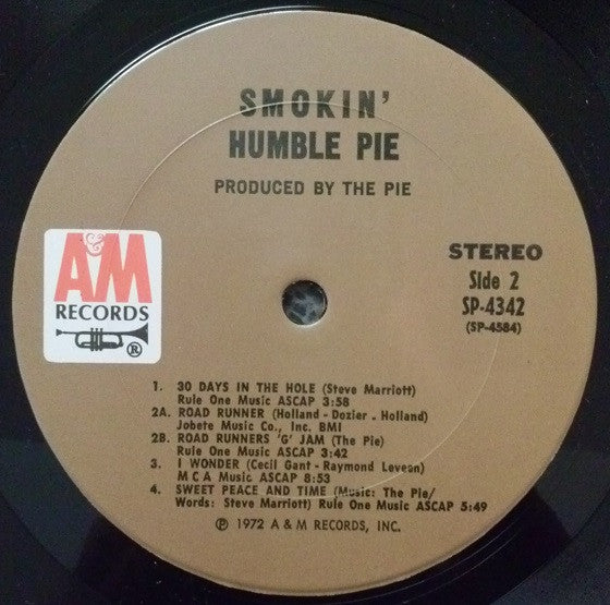 Humble Pie : Smokin' (LP, Album, Pit)