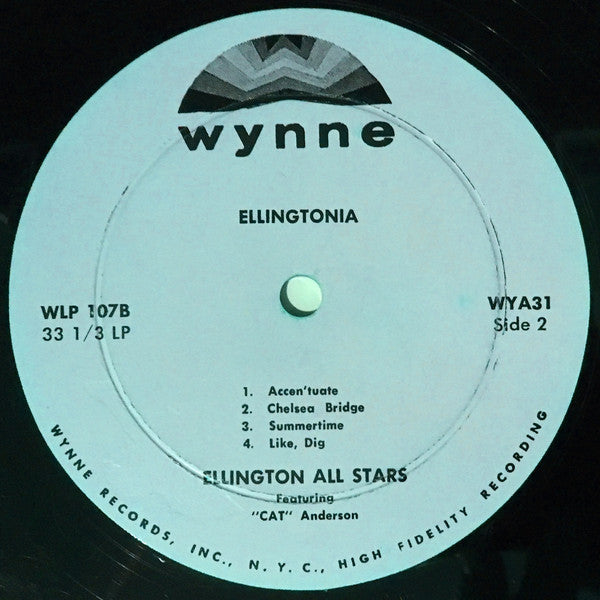 Cat Anderson And The Ellington All Stars : Ellingtonia (LP, Album, Mono)