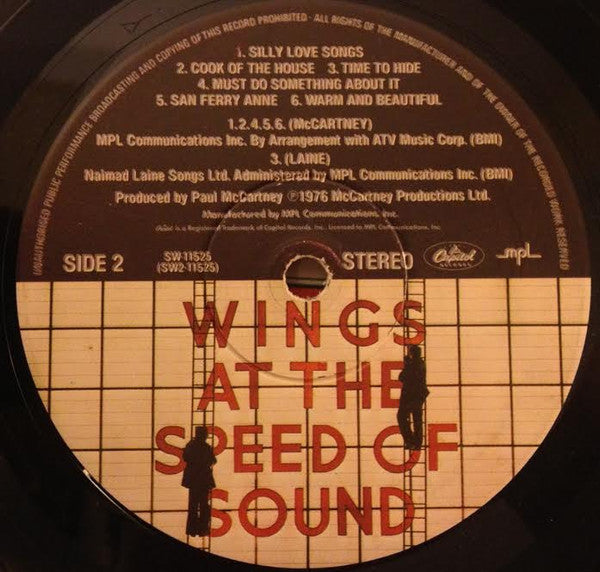 Wings (2) : Wings At The Speed Of Sound (LP, Album, Win)