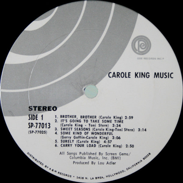 Carole King : Music (LP, Album, Pit)