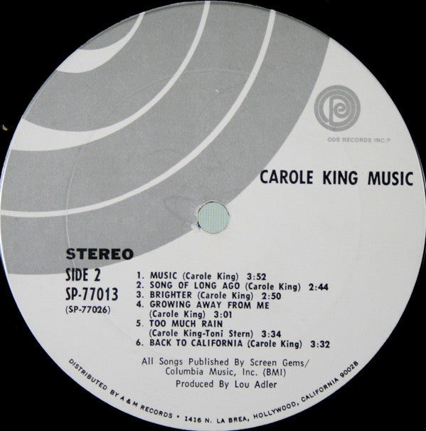 Carole King : Music (LP, Album, Pit)