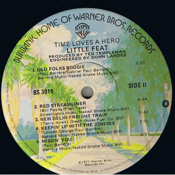 Little Feat : Time Loves A Hero (LP, Album, Win)