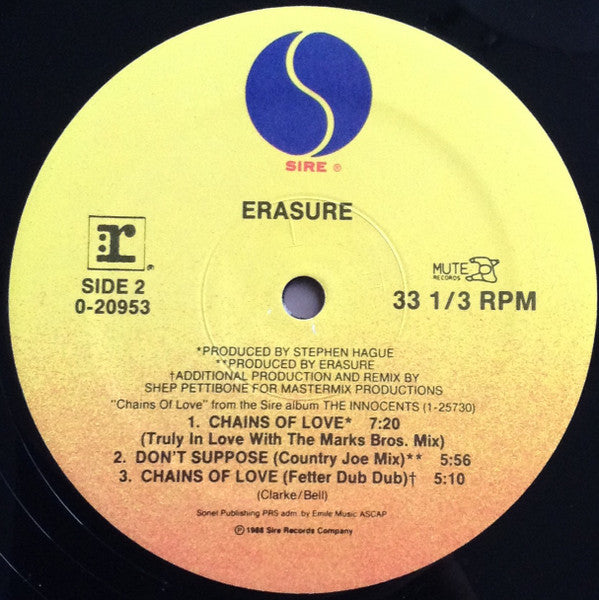 Erasure : Chains Of Love (12", Maxi, Spe)