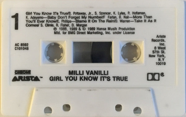 Milli Vanilli : Girl You Know It's True (Cass, Album, Club, BMG)