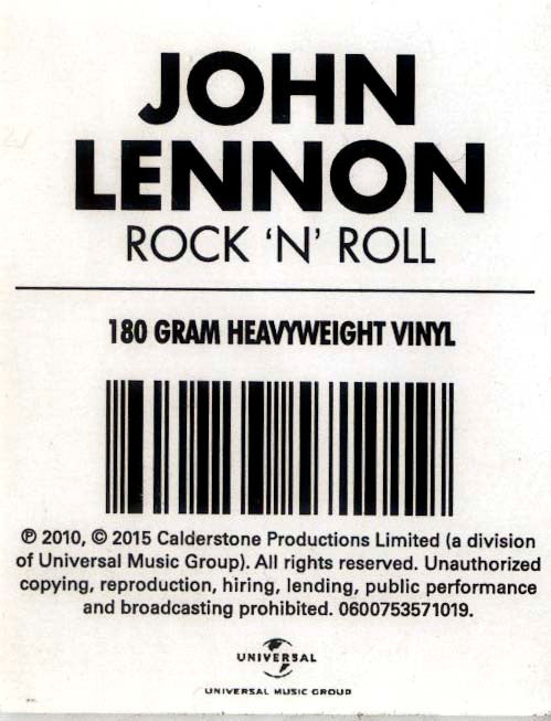 John Lennon : Rock 'N' Roll (LP, Album, RE, RM, 180)