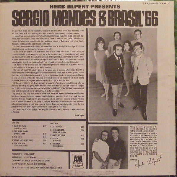 Sergio Mendes & Brasil '66* : Herb Alpert Presents Sergio Mendes & Brasil '66 (LP, Album, Mono)