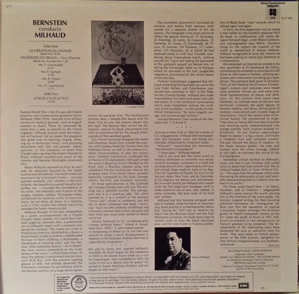 Darius Milhaud, Leonard Bernstein, Orchestre National De France : Bernstein Conducts Milhaud (LP)