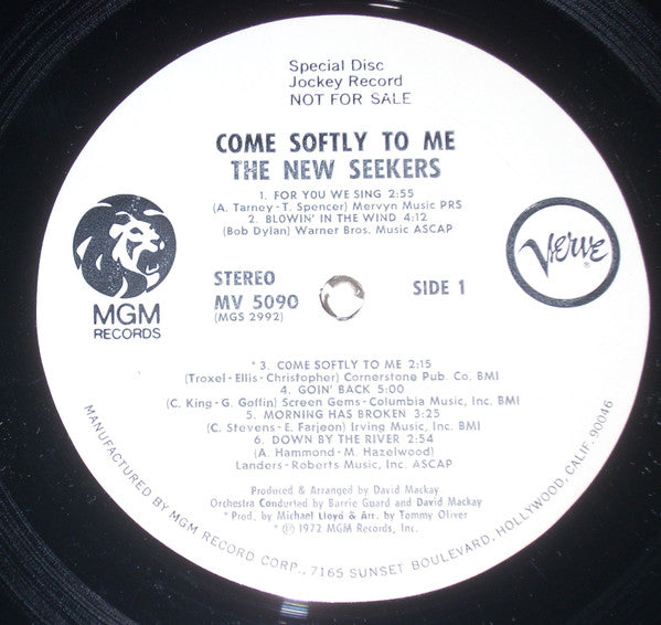 The New Seekers : Come Softly To Me (LP, Album, Promo)