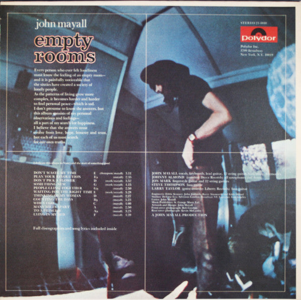 John Mayall : Empty Rooms (LP, Album, Pit)