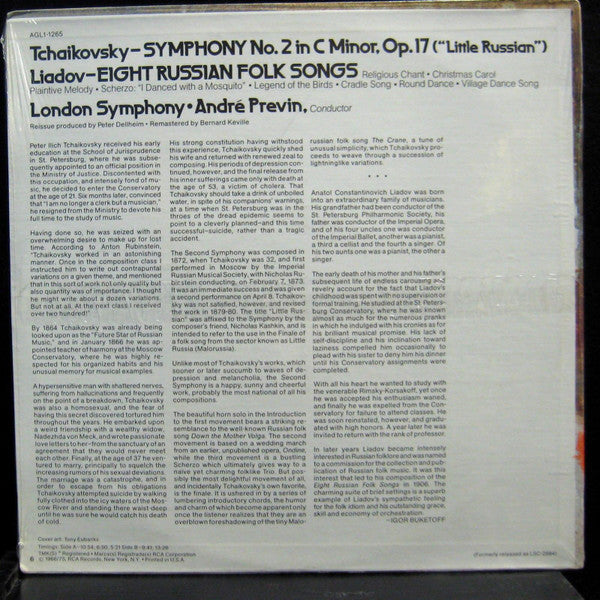 André Previn, London Symphony*, Pyotr Ilyich Tchaikovsky, Anatoly Liadov : Symphony No.2 / 8 Russian Folk Songs (LP, Album)