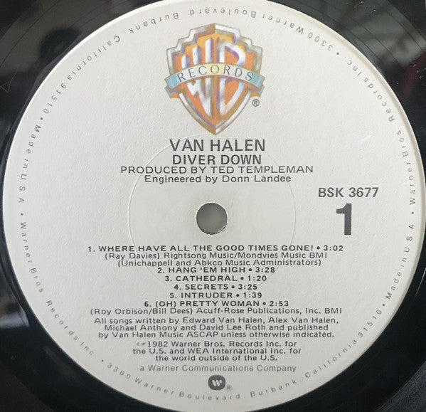 Van Halen : Diver Down (LP, Album, Win)