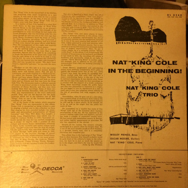 Nat 'King' Cole Trio* : In The Beginning (LP, Album, Comp, Mono)