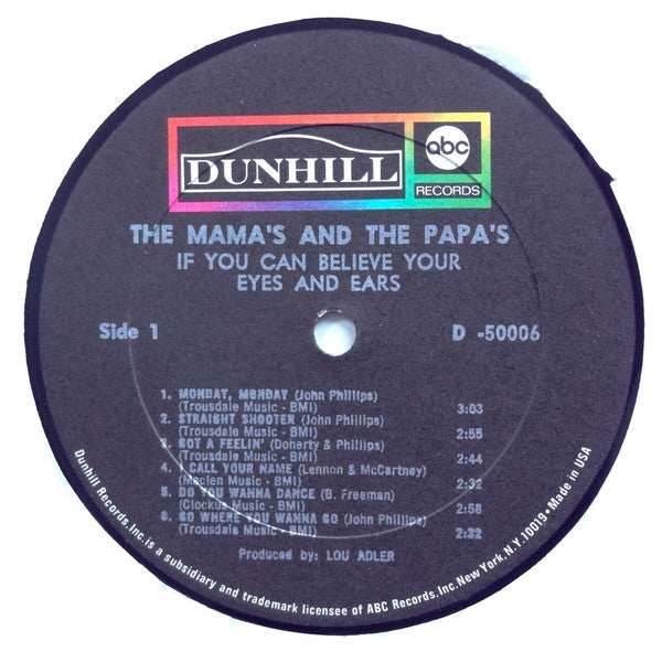 The Mama's And The Papa's* : If You Can Believe Your Eyes And Ears (LP, Album, Mono, RE)