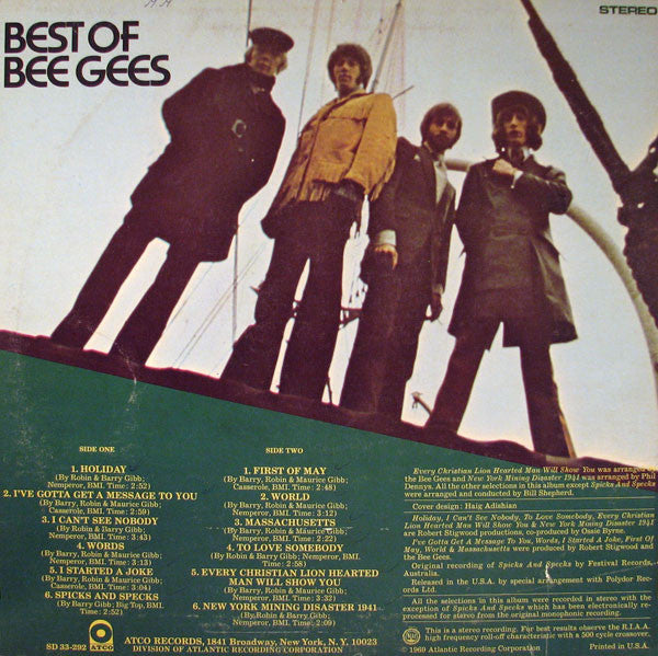 Bee Gees : Best Of Bee Gees (LP, Comp, CTH)