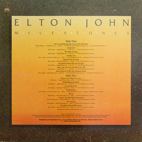 Elton John : Milestones (LP, Comp, 61 )