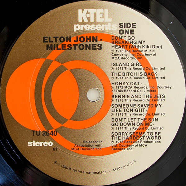 Elton John : Milestones (LP, Comp, 61 )