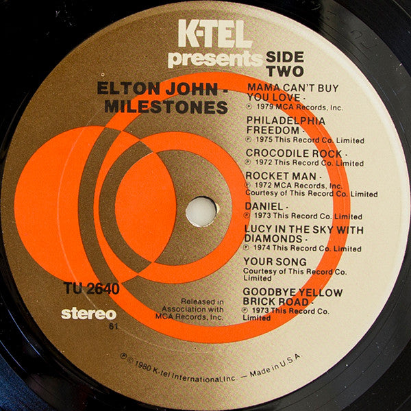 Elton John : Milestones (LP, Comp, 61 )