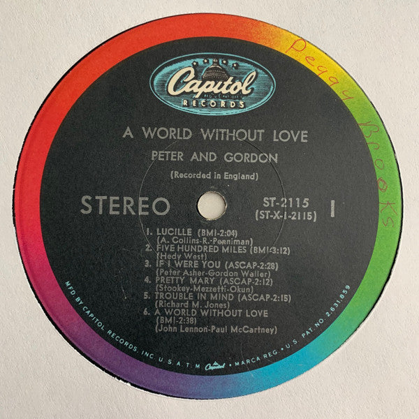 Peter And Gordon* : A World Without Love (LP, Album, Scr)