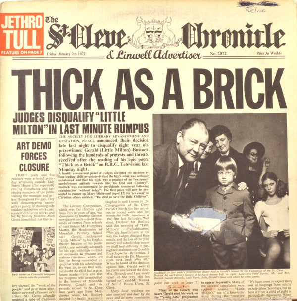 Jethro Tull : Thick As A Brick (LP, Album, Gat)